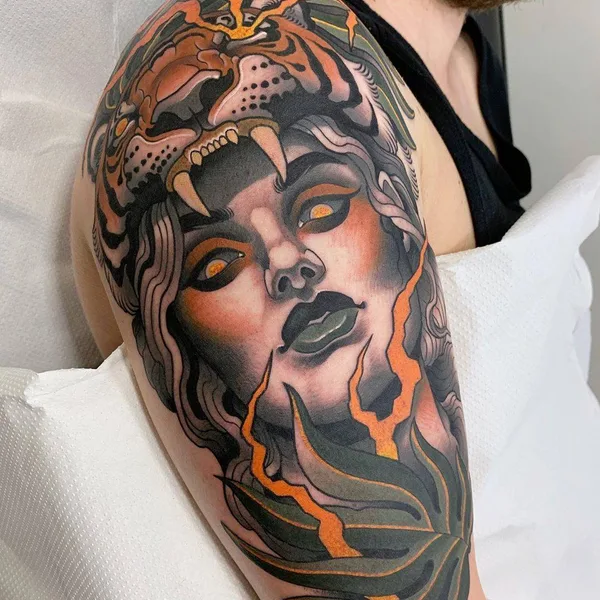 Neo Traditional tattoo by Javier Franko in Barcelona