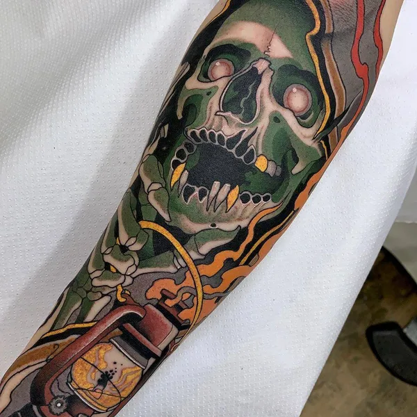 Neo Traditional tattoo by Javier Franko in Barcelona