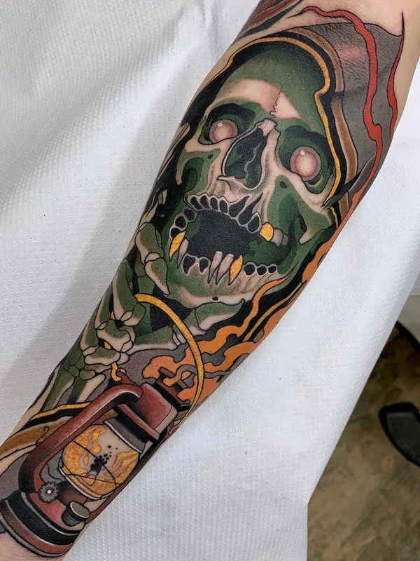 color neo traditional tattoo on forearm #31004 | Tattoo Artist Javier Franko