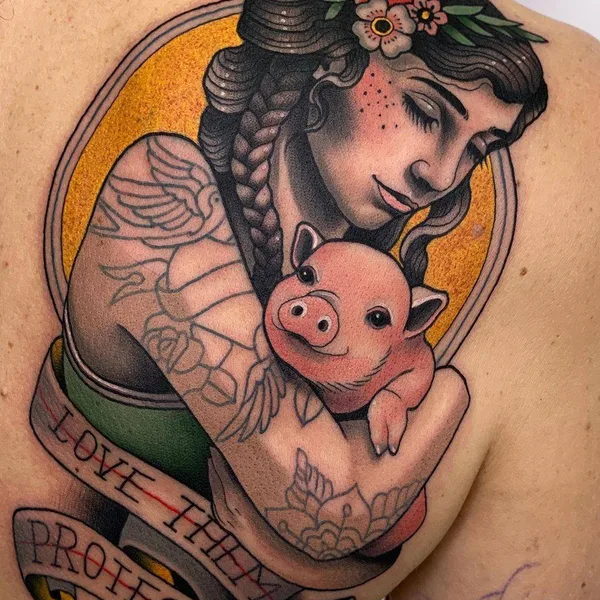 Neo Traditional tattoo by Javier Franko in Barcelona