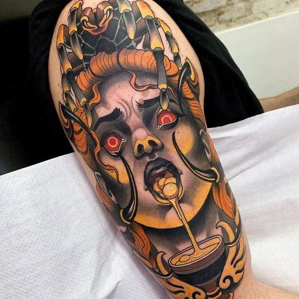 Neo Traditional tattoo by Javier Franko in Barcelona