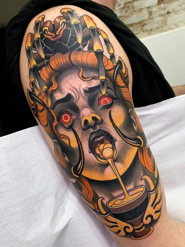 color neo traditional tattoo on upper arm #31010 | Tattoo Artist Javier Franko