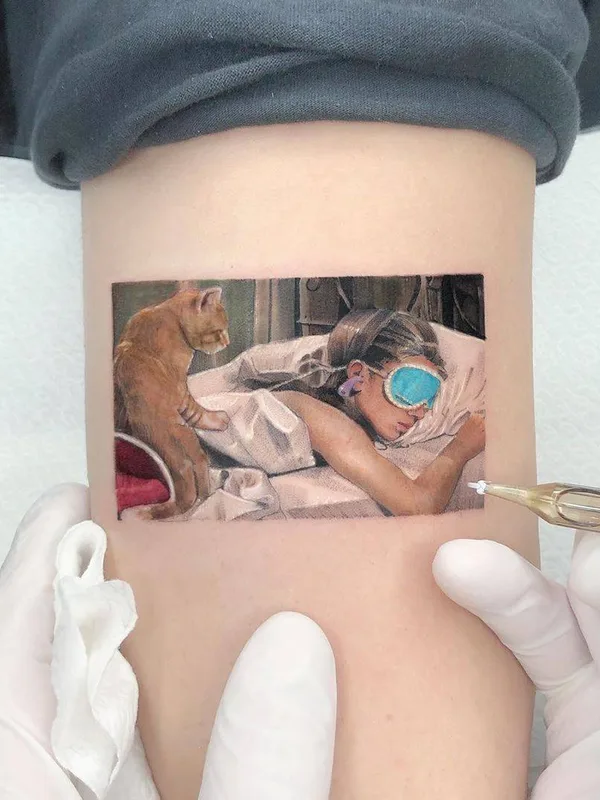 men, female color micro-realism, miniature татуировка на forearm #31959 | Тату мастер Kozo