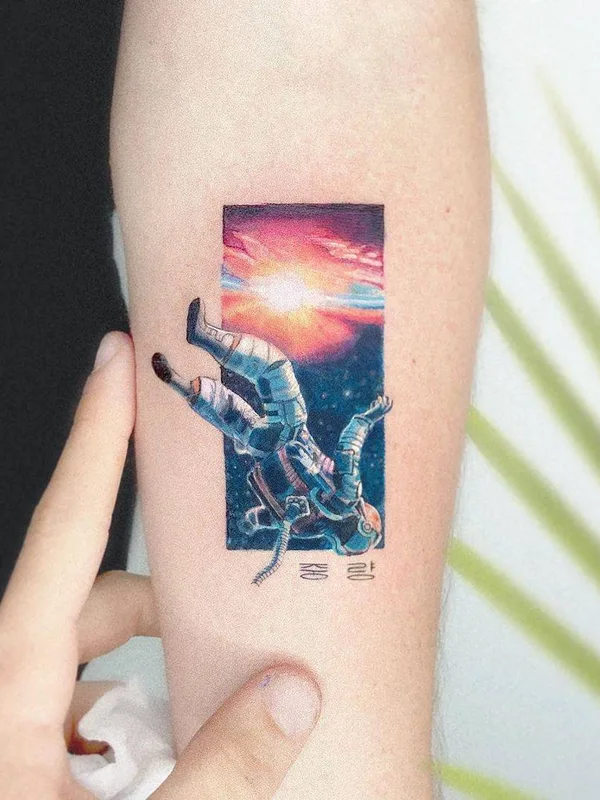 men, female color micro-realism, miniature татуировка на forearm #31963 | Тату мастер Kozo