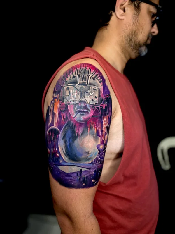 male color cyber Tatuaggio su upper arm #58073 | Tatuatore Andrew wijaya