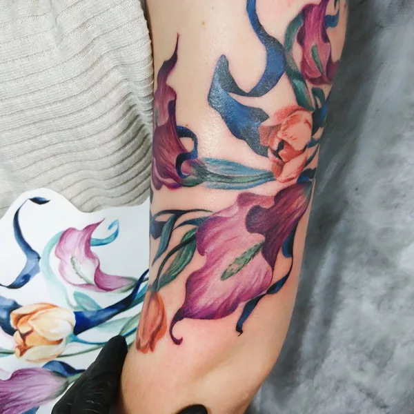 Watercolor tattoo by Наталья Комарова in Saint Petersburg