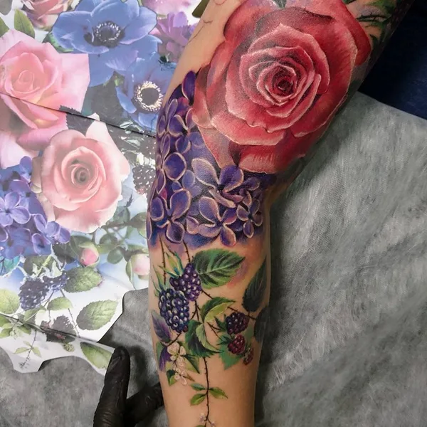 Watercolor tattoo by Наталья Комарова in Saint Petersburg
