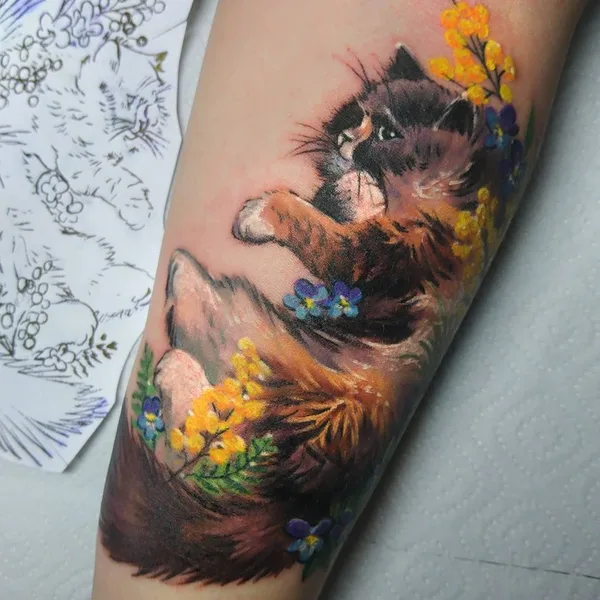 Watercolor tattoo by Наталья Комарова in Saint Petersburg