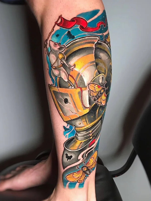 color neo traditional Tatuaggio su calf #32738 | Tatuatore Гоша Курносов