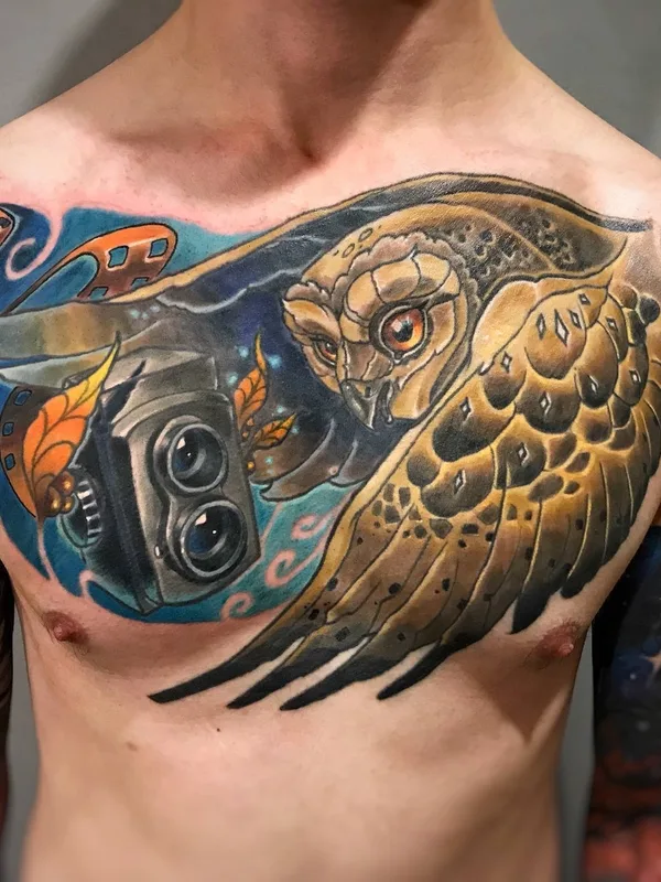 male color illustrative Tatuaggio su chest #32739 | Tatuatore Гоша Курносов