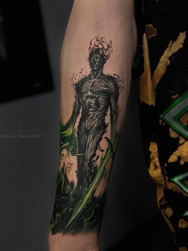 Graphic tattoo by Milad Ismailov in Ташкент