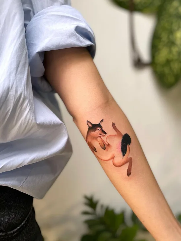 female color illustrative Tatuagem em forearm #43607 | Tatuador Даша Ебалотная