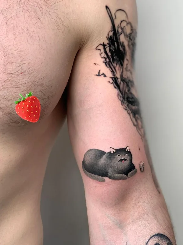 male black and grey illustrative Tatuagem em forearm #43598 | Tatuador Даша Ебалотная