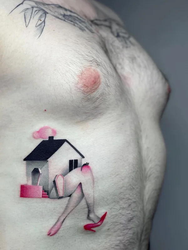 male color illustrative Tatuagem em chest #43597 | Tatuador Даша Ебалотная