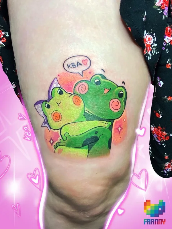 color cartoon Tatuaggio su thigh #43616 | Tatuatore Франни