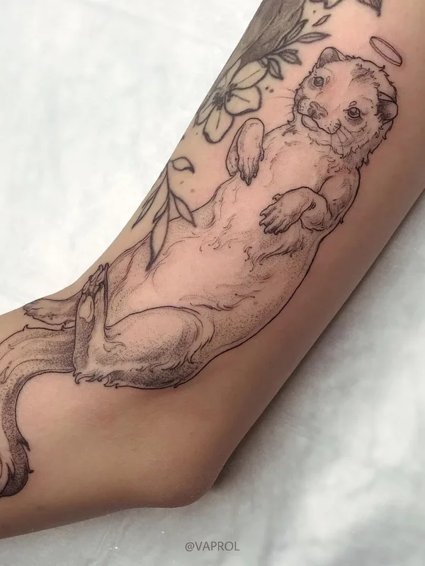 black and grey fineline 타투 부위 forearm #43644 | 타투이스트 Елизавета Панкова
