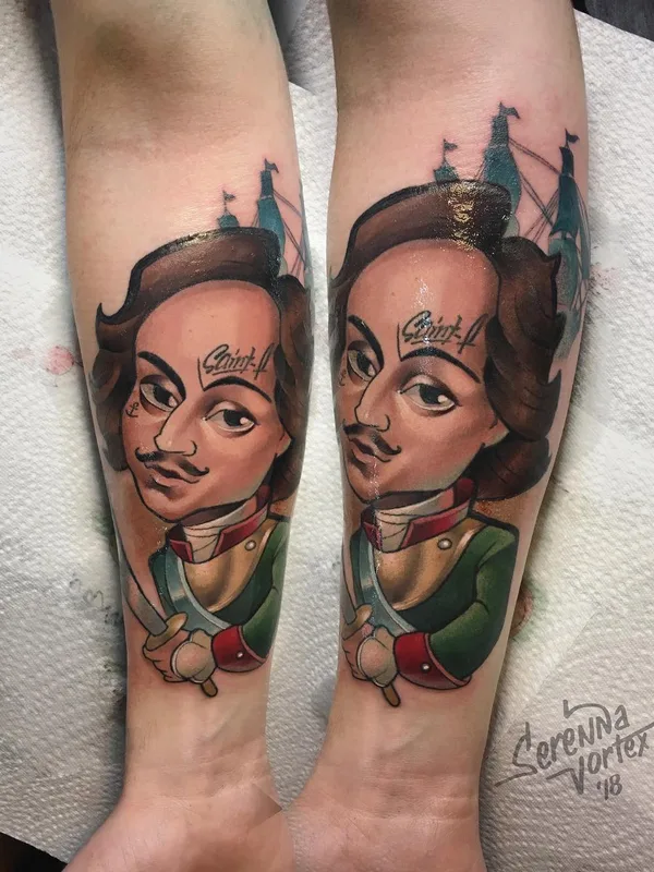 color illustrative tattoo auf forearm #43656 | Tätowierer Serenna Vortex