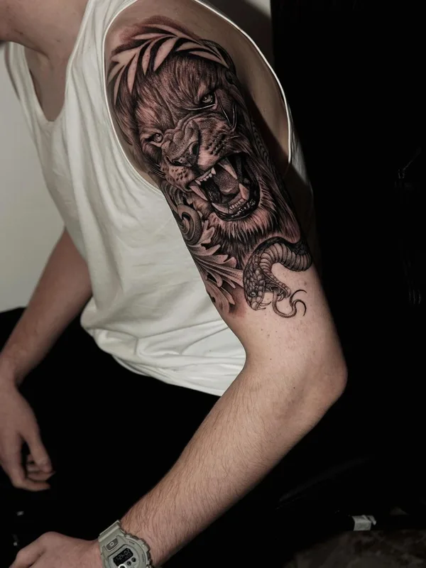male black and grey realism tatouage sur full sleeve #43691 | Artiste tatoueur Иван Невский