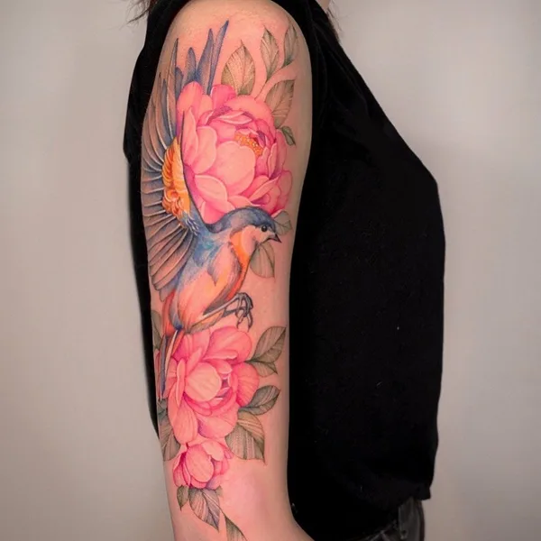 Feminine tattoo by Ольга Котова in Moscow