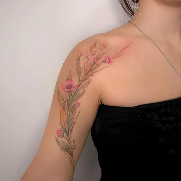 Feminine tattoo by Ольга Котова in Moscow