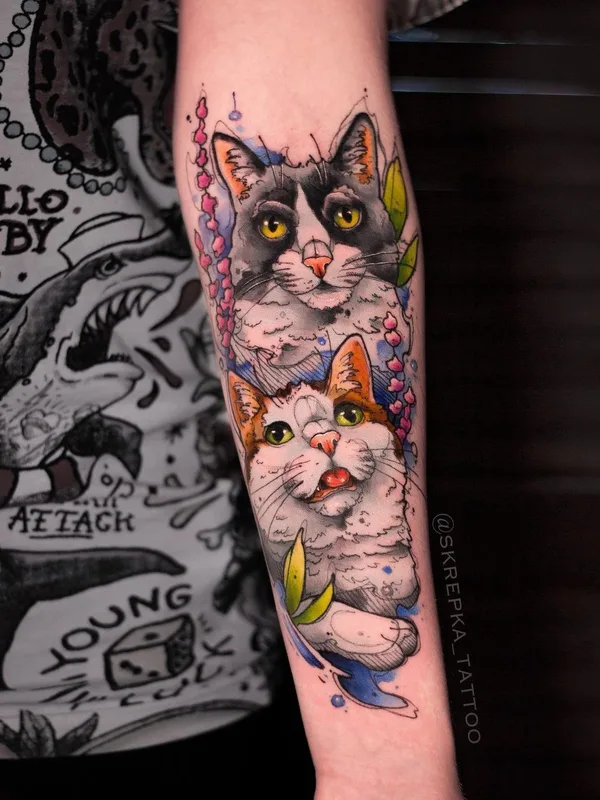 color illustrative tattoo on forearm #43744 | Tattoo Artist Настя SKREPKA