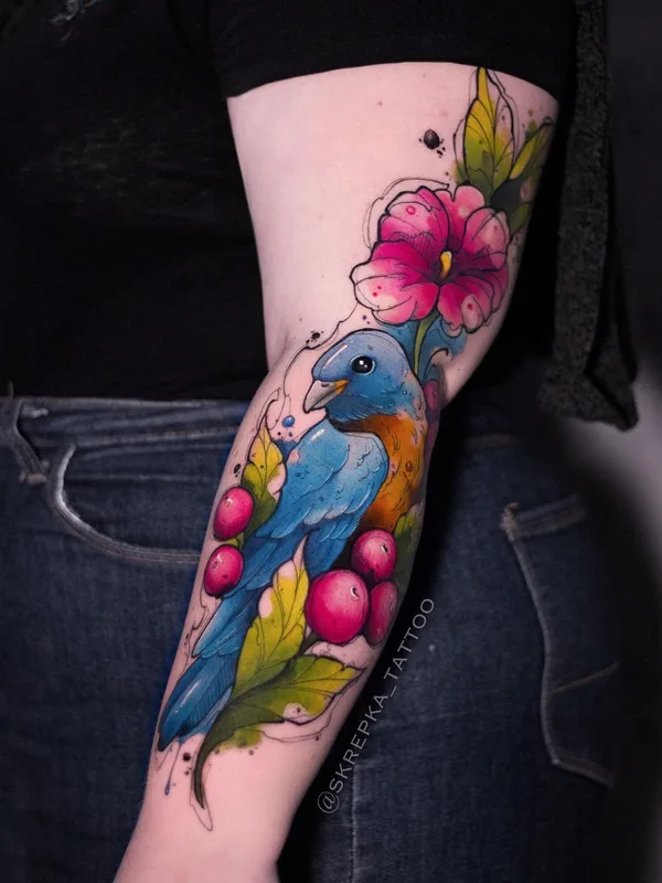 color watercolor tattoo on forearm #43751 | Tattoo Artist Настя SKREPKA