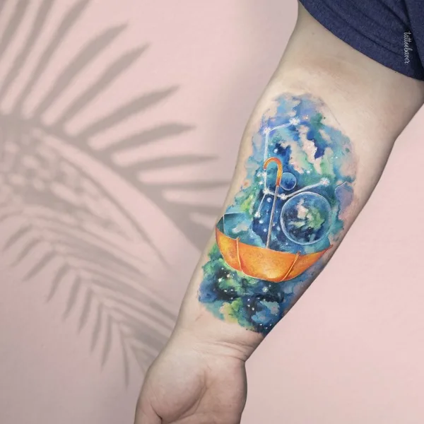 Watercolor tattoo by Дарья Бавер in Moscow