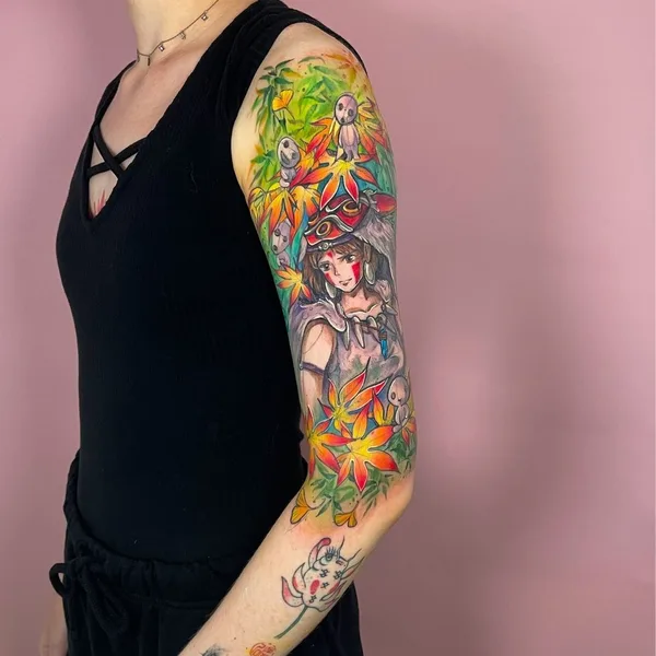 Watercolor tattoo by Дарья Бавер in Moscow
