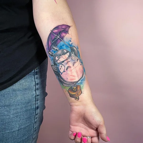 Watercolor tattoo by Дарья Бавер in Moscow
