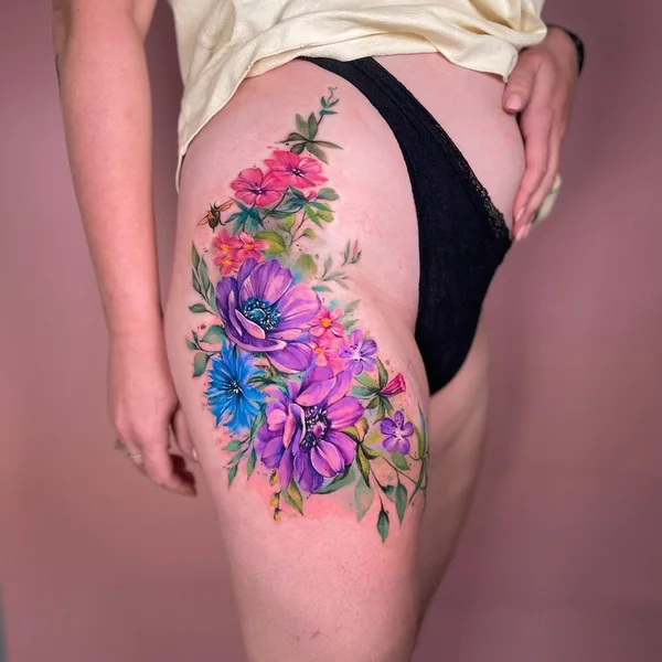 Watercolor tattoo by Дарья Бавер in Moscow