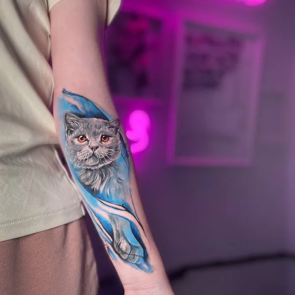 Watercolor tattoo by Дарья Бавер in Moscow