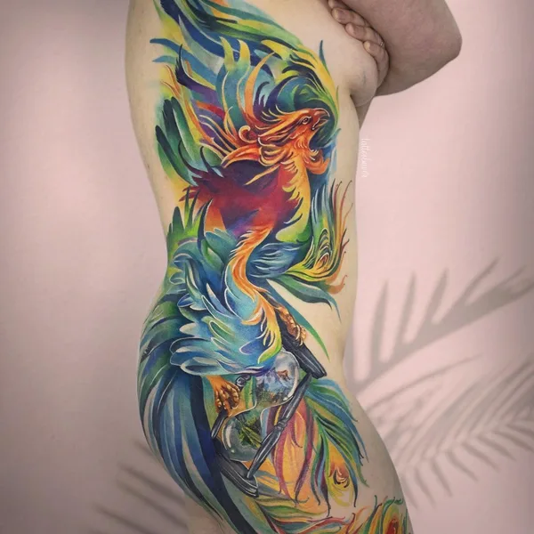 Watercolor tattoo by Дарья Бавер in Moscow