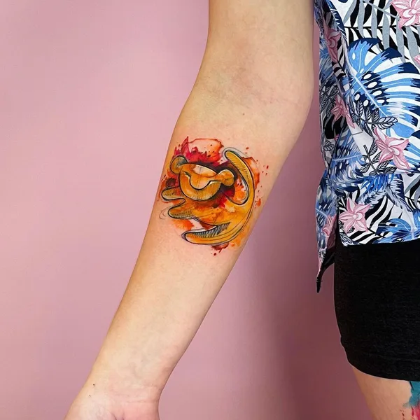 Watercolor tattoo by Дарья Бавер in Moscow