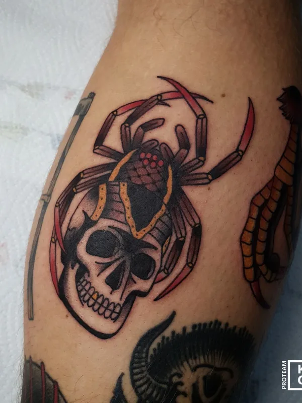 color traditional tatuaje en calf #43793 | Tatuador Tradislav