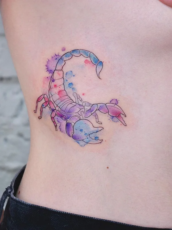 female color watercolor tatuaje en side #43813 | Tatuador Алексей Панченко