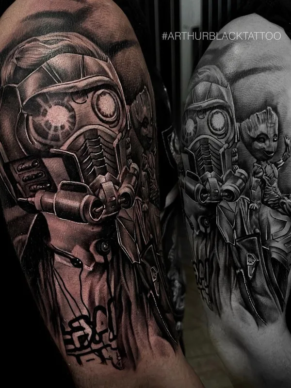 black and grey black and grey 타투 부위 upper arm #43850 | 타투이스트 Arthur Black