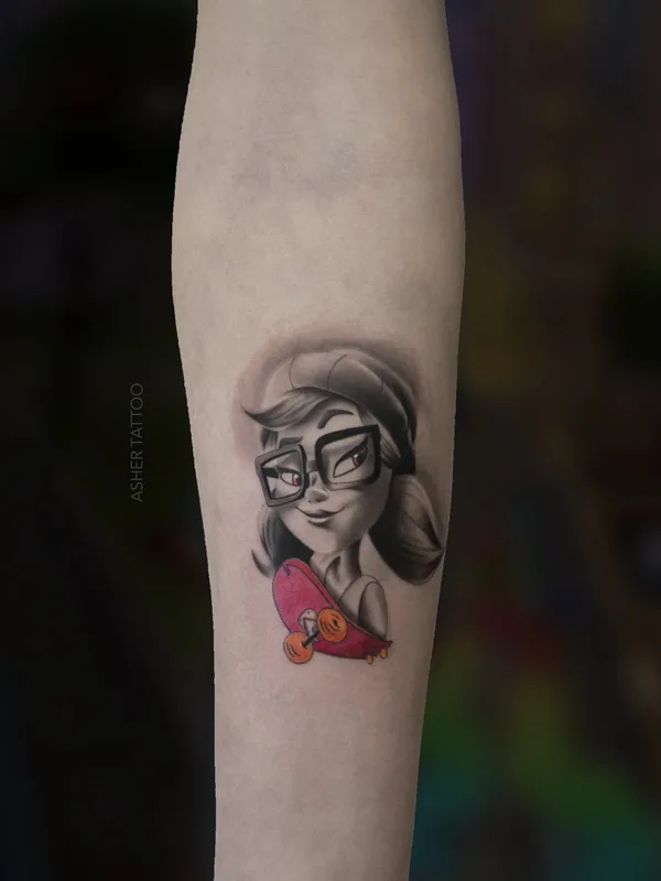 female color cartoon татуировка на forearm #59991 | Тату мастер Asher Ашот