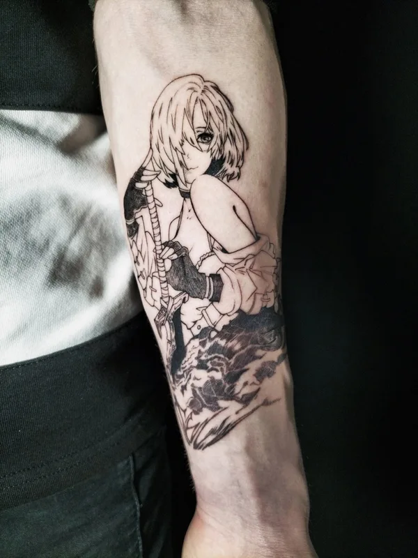 black anime Tatuaggio su forearm #75603 | Tatuatore Ирина Пихта