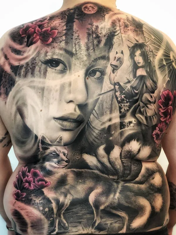color realism tattoo on full back #27766 | Tattoo Artist Ezequiel Samuraii