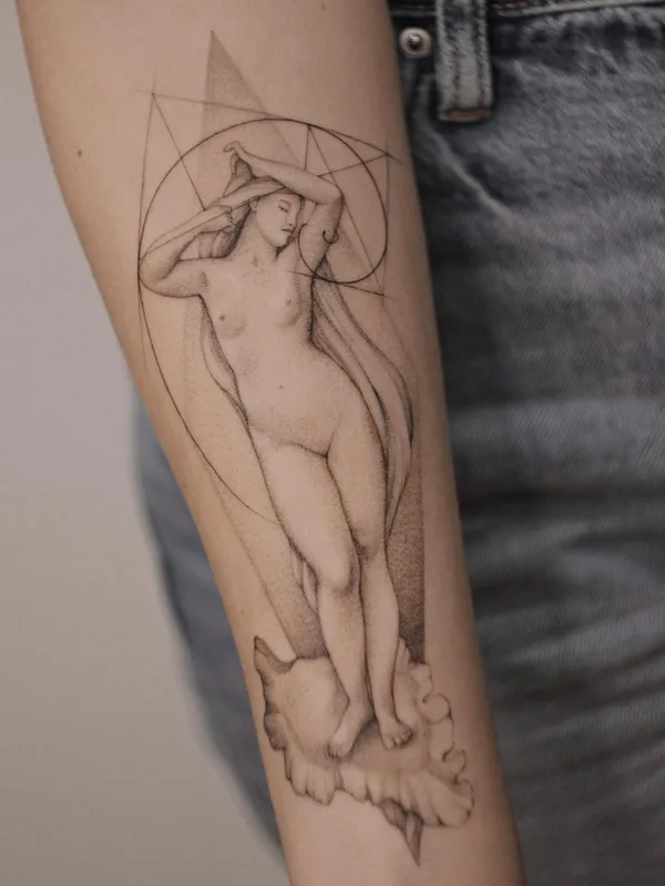 female black and grey fineline татуировка на forearm #49824 | Тату мастер Дарья Третьякова