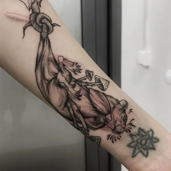 Graphic tattoo by Татьяна Карпенко in Воронеж