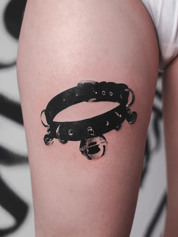 female black blackwork татуировка на thigh #49942 | Тату мастер Слёзы Мамки