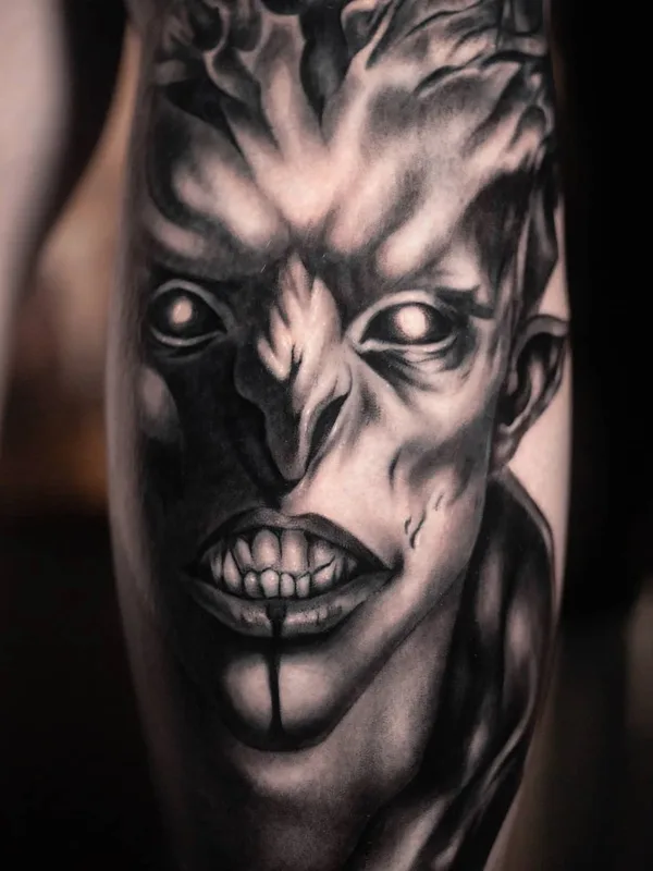 black and grey realism Tatuaggio su calf #49986 | Tatuatore Вероника Филюшова