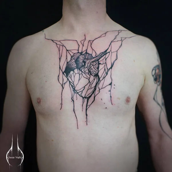 Abstract tattoo by Sanne Vaghi in Berlin