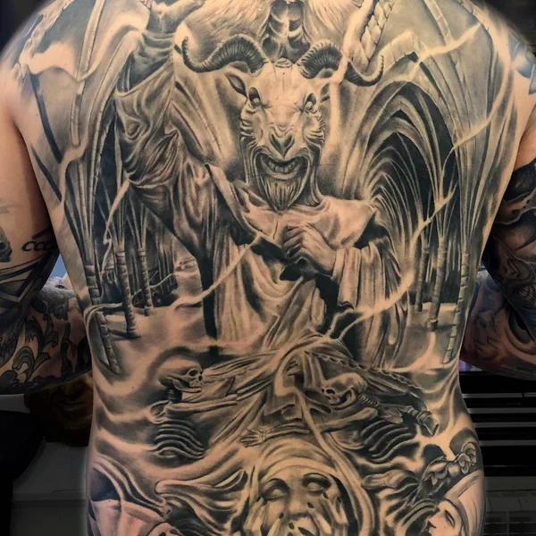 Black & Grey tattoo by Del May