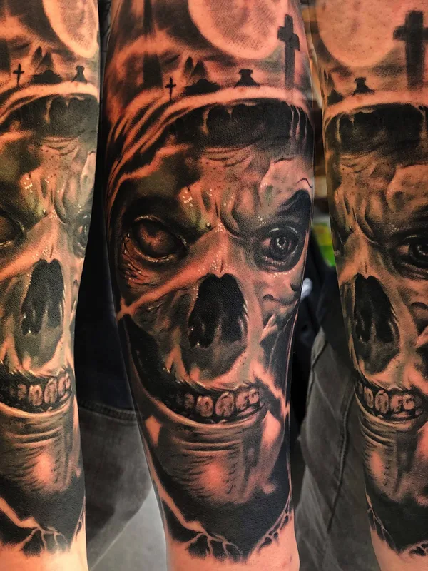 black and grey black and grey Tatuagem em forearm #32373 | Tatuador Del May