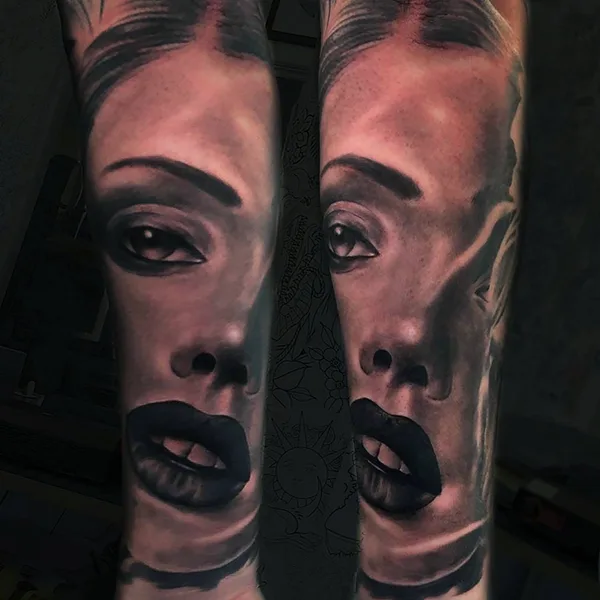Black & Grey tattoo by Del May