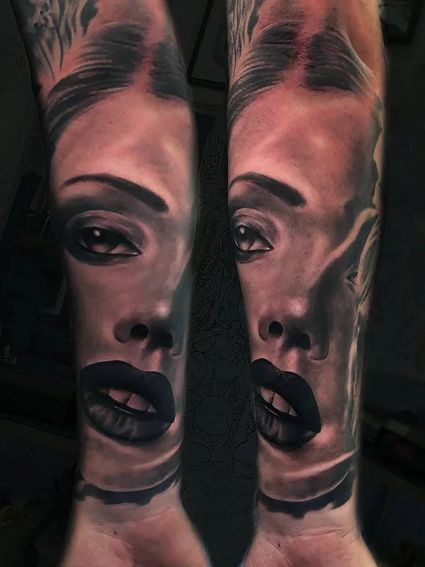female black and grey realism Tatuagem em forearm #32374 | Tatuador Del May