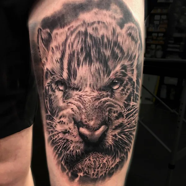 Black & Grey tattoo by Del May