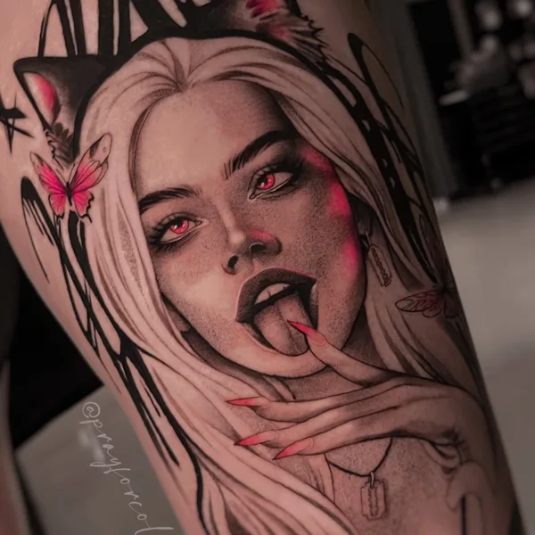 Нео традиционная tattoo by Lina Limbo in Москва